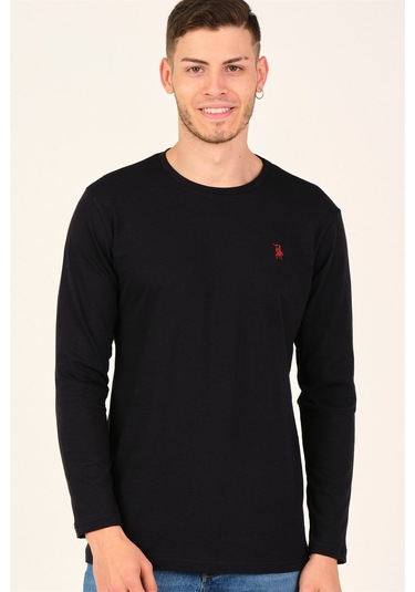 T8588 Dewberry Bisiklet Yaka Uzun Kol T-shırt-kömür Siyah Kömür Siyah