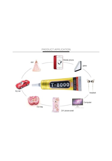 T8000 Ekran Dokunmatik Kapak Yapıştırıcı 15 ML Şeffaf+Tamir Seti