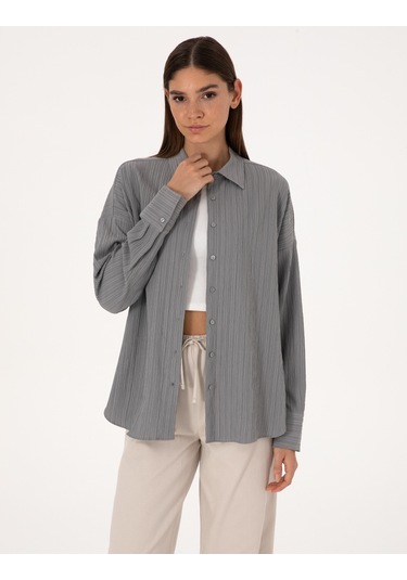 Pierre Cardin Kadın Gri Gömlek Desenli 50318232-vr024 Gri