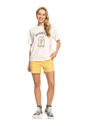 Roxy Moonlight Sun Bj Tees Kadın Tişört Beyaz
