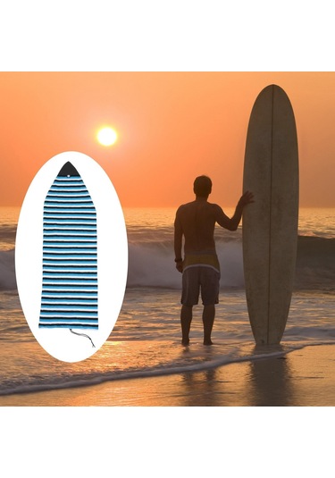 Suntek Elastik Sörf Tahtası Çorap Koruyucu Çanta Saklama 5.0ft-mavi Mavi