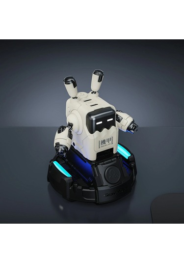 Gravastar Delta35 Robot Figürlü 35w Hızlı Şarj Adaptörü Ve Şarj Standı, Beyaz