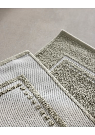 Madame Coco Angeline Pamuklu Ayak Havlusu - Haki - 50x80 Cm - Natural Koleksiyon Hvlu0000000248