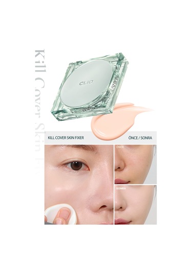 Kalıcı, Mat Cushion Fondöten Clıo Kill Cover Skin Fixer Cushion + Refill 19c Light Spf50+ Pa+++ 19