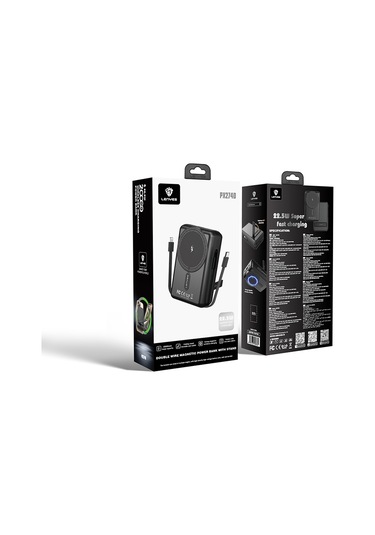 Lenyes Px274d Pd 22.5w Standlı M-safe Şarj Özellikli Wireless Powerbank 15w 20000mah Siyah Siyah