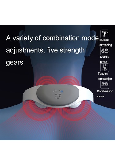 Butu Servikal Omurga Masajı Tens Mikro Akım Darbeli Askılı Boyun Masaj Cihazı Beyaz