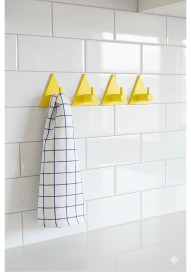 4 Lü Askılık Havlu Askısı, Bornoz Askısı, Kapı Arkası, Duvara Monte, Dayanıklı Malzeme, Turuncu 5 Turuncu