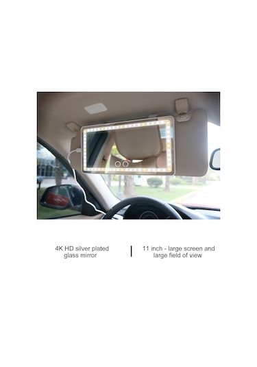 Vkemall Led Işıklı Araba Makyaj Aynası Yardımcı Pilot Güneşlik Makyaj Işığı Aynası Üç Re