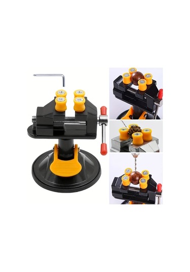 Xuweiwei Siyah 360 Dönebilir Mini Masa Mengenesi Emme Tabanlı Ayarlanabilir Çeneli