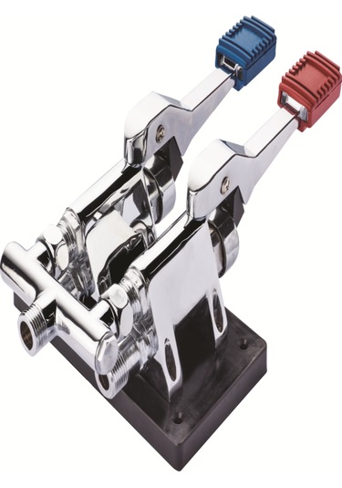 Çift Pedal Çift Su Armatür Çift Pedallı Musluk Krom