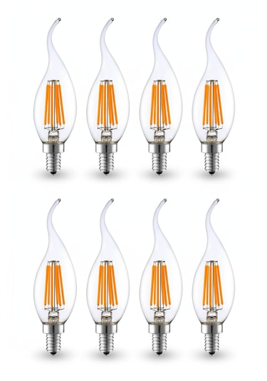 Rustik Kıvrık 4w E14 Led Ampul 400lm 8li Paket