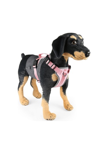 Funadd Traction Rope Reflective Breatheable Nylon Pet Vest Dog Harness, Size: M Pembe