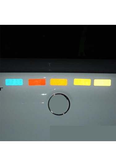 Sarı 10 Adet Araba Tampon Yansıtıcı Güvenlik Şeridi Çıkartmaları - Gece Sürüş Güvenliğinizi Ve Stilinizi Geliştirin A-7