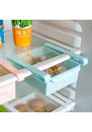 Mavi Slayt Mutfak Buzdolabı Dondurucu Space Saver Organizatör Depolama Raf Raf Tutucu