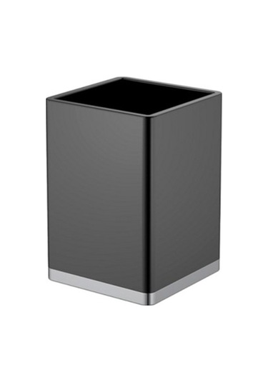 Kaf Diş Fırçalık, Kare, Tezgah Üstü - Mat Siyah/krom Mat Siyah / Krom