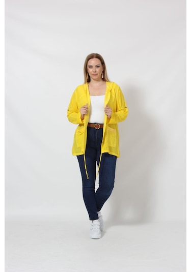 B027s Cebi Pullu Kapüşonlu Gömlek Sarı 001