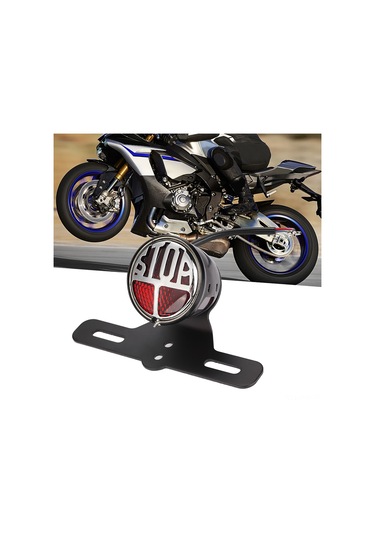Moveevo Motosikletler İçin Klasik Stiliyle Yenilenen Durma/fren Lambası - Aluminyum Gövde, Yüksek Parlaklık, Evrensel Uyum, Plaka Tutuculu