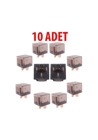 Şeffaf 5 Uçlu Üniversal Röle 10 Adet 40 Amper