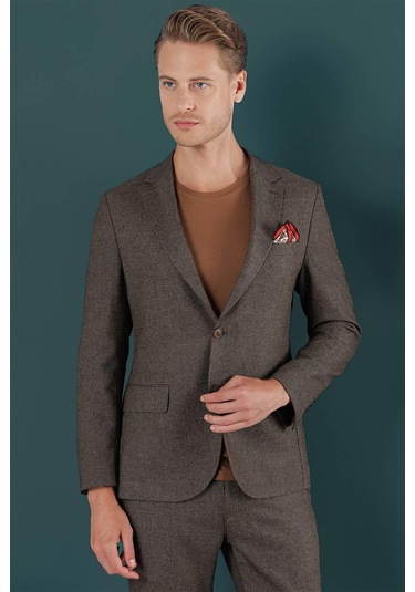 C 658 Slim Fit Kahve Spor Ceket Kahverengi