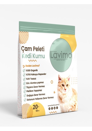 Lavimo Organik Çam Peleti Kedi Kumu 20 L