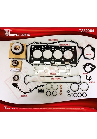 Royal T382004 - Motor Takım Conta Skt Keçeli/sub.lastikli Clıo-m
