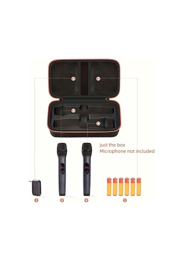 Xuweiwei Turuncu Jbl Kablosuz Çift Mikrofon Seti Seyfer Çantalı Turuncu