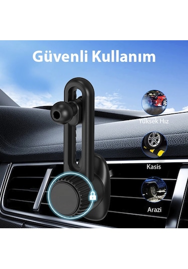 9022654424262 - Darbe Emici Titreşim Engelleme Özellikli Araç İçi Telefon Tutucu Havalandırma Petek Telefon Tutucu