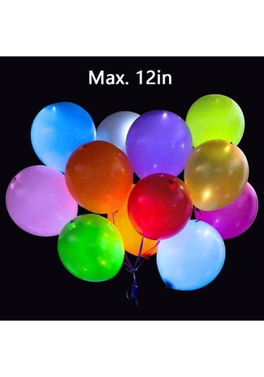 Hombey 5'li Paket Led Işıklı Balonlar - Sabit Beyaz/renkli Flaş, Gecelik Parti, Doğum Günü, Nikah Dekorasyonu