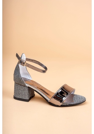 Gimer - Topuklu Tek Bant Platin Kız Çocuk Sandalet - Eyl1609G Platin