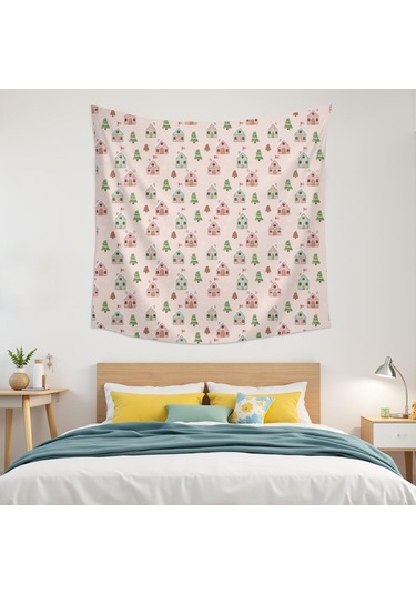 Noel Desenli 59x59 İnç Kare Duvar Halısı, Oturma Odası, Yatak Odası Ve Genç Odası İçin-a160