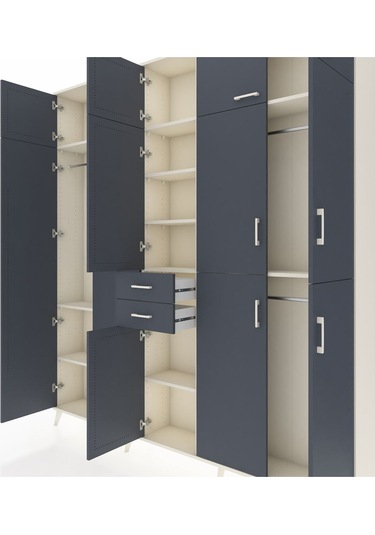 Arges Dolap 10 Raflı 2 Çekmeceli 3 Askılı 220x30x243 Aytaşı-antrasit/antrasit Antrasıt/antrasıt Arges Dolap 10 Raflı 2 Çekmeceli 3 Askılı 220x30x243 Aytaşı-antrasit/antrasit Antrasıt/antrasıt