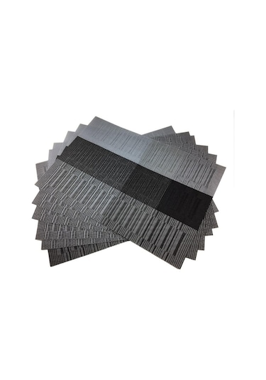 Novahub Siyah Pvc Placemat Masa Mat Pad 6 Adet İçecek Şarap Altlıkları Bambu Placemats Yemek Masası Yer Mat Mutfak Ve Masa Örtüleri Siyah Siyah