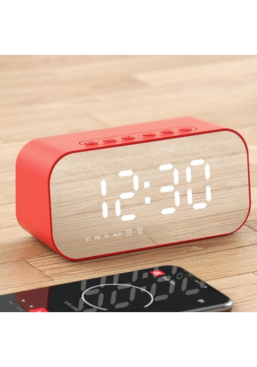 Xindoker Siyah Bluetooth Hoparlör: Minı Alarm Saati, Ayna Ekranlı, 3w Güç, 10m Mesafe, Modern Tasarım