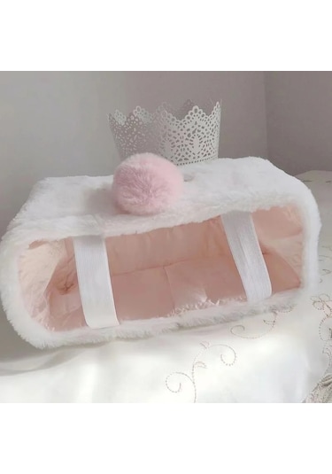 Pembe Kare-kawaii Doku Kapak Sevimli Pembe Peluş Tavşan Dokular Saklama Kutusu Tiki Kız Ev Dekorasyon Hediye Tuvalet Kağıdı Tutucu Peçete Kılıfı