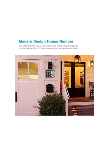 Pazly Güneş Enerjili Led Ev Numarası Tabelası - Ev, Villa, Bahçe & Sokak İçin/