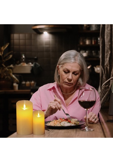 Geeroyoo "3'lü Uzaktan Kumandalı Led Mum Seti - Noel Ve Parti Dekorasyonu İçin Sıcak Beyaz Işık" Diğer