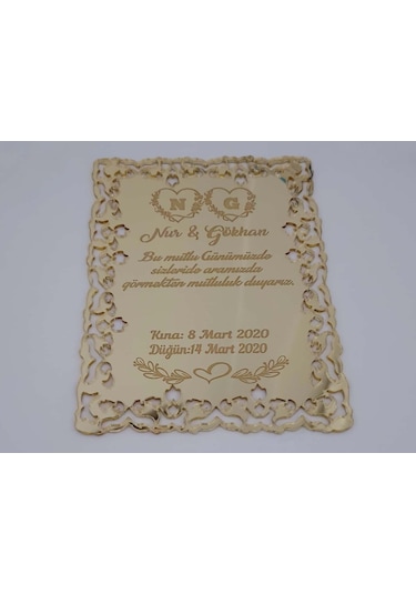 Hdrlazerdizayn Ayna Pleksi Ve Şeffaf Pleksi Işlemeli Davetiye