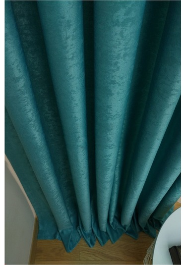 Evdepo Home Açık Petrol Düz Renk Soft Fon Perde Tek Kanat (507268531) Turkuaz