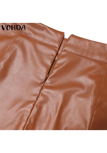 Vonda Kadın Modası Düz Renk Yırtmaçlı Düz Etekler Turuncu Vonda Kadın Modası Düz Renk Yırtmaçlı Düz Etekler Turuncu