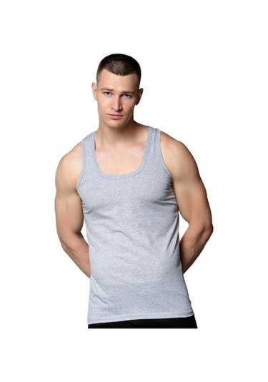 12 Li Paket Cihan Yıldız Erkek Renkli Atlet 2002 Gri