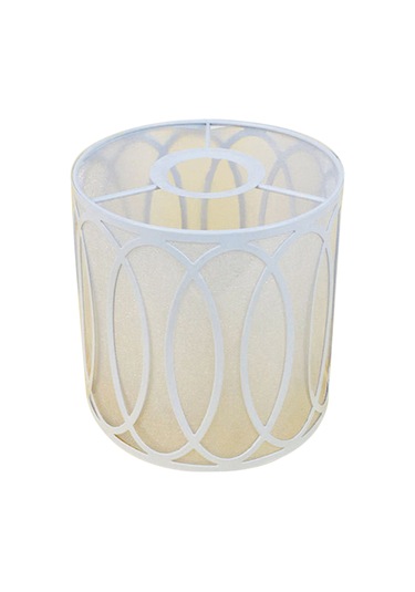 Ximistore9 Demir Avize Abajuru - E27 Beyaz Oval Işık Perdesi Beyaz