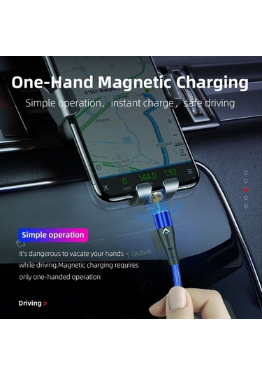 Enkay 3a Usb To Type-c Manyetik Hızlı Şarj Veri Kablosu Led Işıkla, Uzunluk: 1m Gümüş