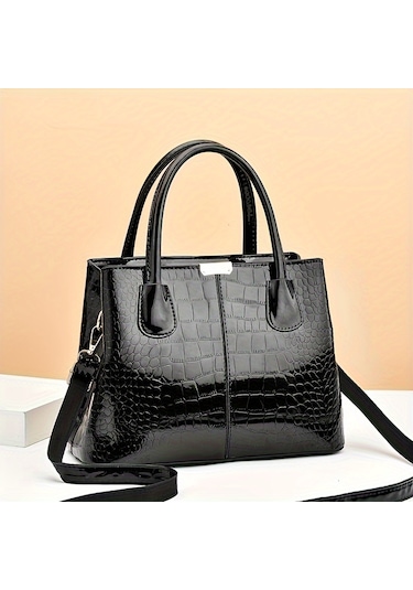 Trendy Timsah Desenli Tote Çanta