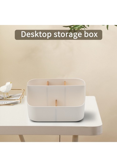 Leasetake Masa Düzenleyici Uzaktan Kumanda Tutucu Makyaj Kutusu Ev Ve Ofis İçin Beyaz