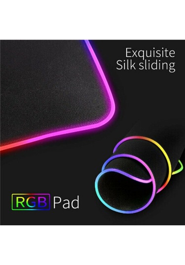 Rgb Siyah Oyuncu Mousepad Işıklı 80-30 Mouse Pad