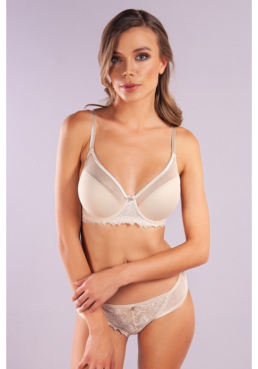 Golshan Gaspara Mini Slip, Kadın Güpürlü Tüllü Ten Renkli Normal Kesim Külot Çok Renkli