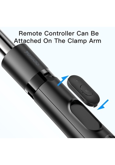 Cbtx Yesido Sf13 Geri Çekilebilir Genişletilmiş Bluetooth Tripod Telefon Canlı Akış Selfie Stand Siyah