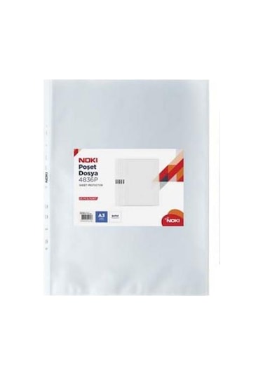 Noki 4836-P(90 Mic) A3 Dikey Poşet Dosya