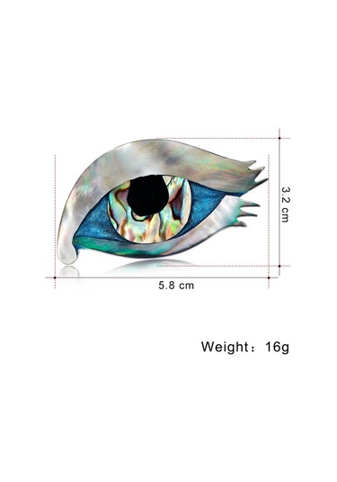 Blucome Moda High-end Göz Broş Kişilik Vahşi Abalone Kabuk Kadın Pin Mavi