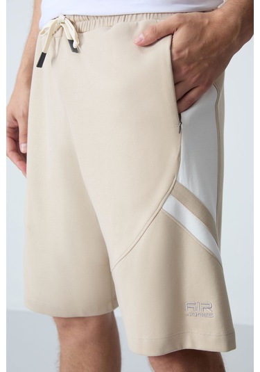 Tommy Life Bej Pamuklu Kalın Yumuşak Dokulu Standart Fit Basic Erkek Şort - 81281 Bej